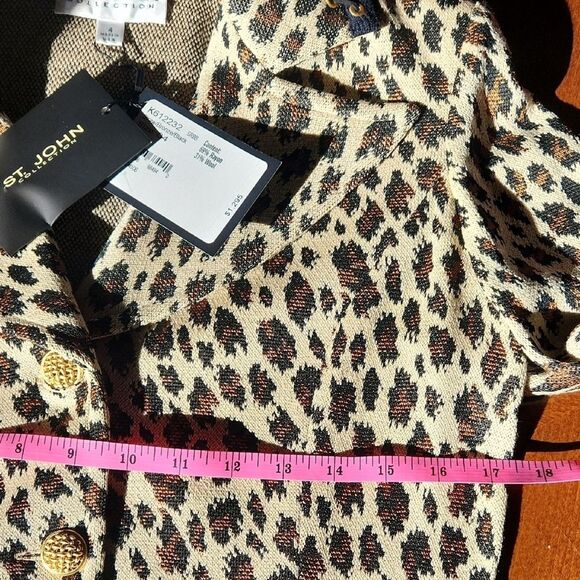 St. John Leopard Print Wool Blazer & Skirt Set, Size 4, Brown, Black, & Gold - Picture 8 of 14
